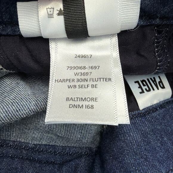 Paige Harper Jeans Womens Size 32 High Waist Wide Leg Dark Blue - Picture 5 of 14